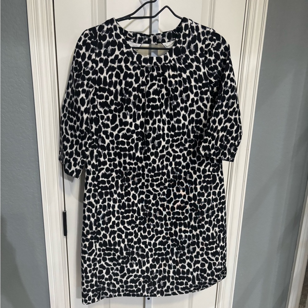 Kate Spade Look For the Silver Lining Animal Print Silk Dress Size 6